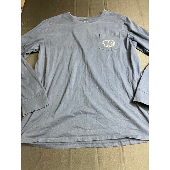 Ivory Ella Navy Cheerleader Elephant Long Sleeve Organic Shirt Size XL Women's - Picture 3 of 7